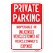 Signmission Private Parking Inoperable or Unlicense Heavy-Gauge Aluminum Sign, 12" x 18", A-1218-23256 A-1218-23256 - alternate 1